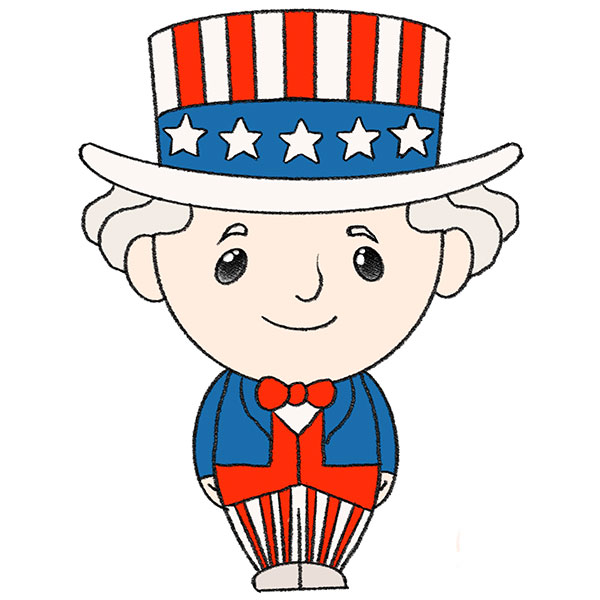 How to draw uncle sam