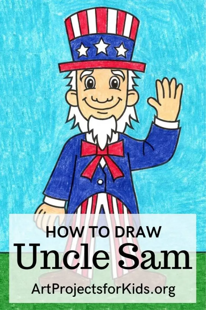 Easy how to draw uncle sam tutorial uncle sam coloring page