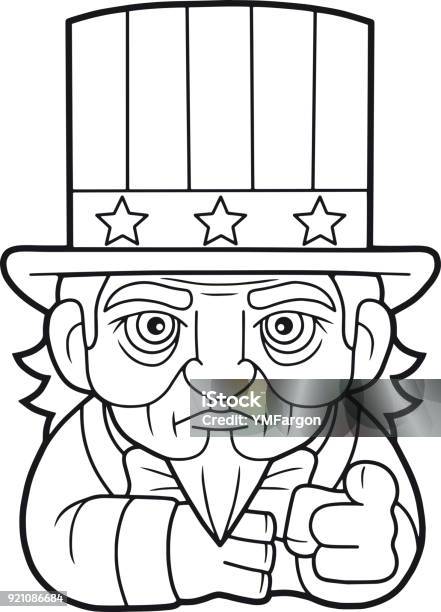 Funny uncle sam cute illustration stock illustration