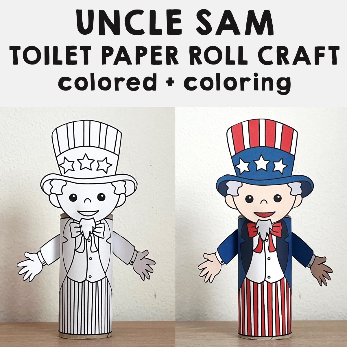 Uncle sam toilet paper craft printable th of july coloring activity usa made by teachers