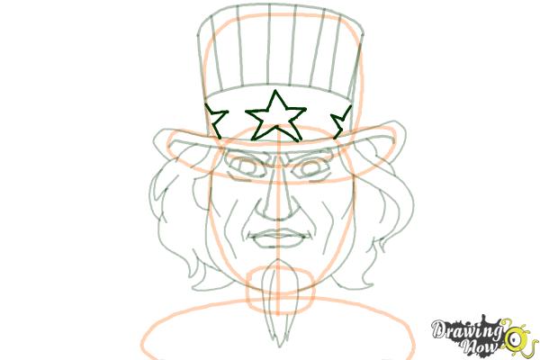 How to draw uncle sam