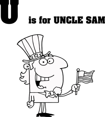 Letter u is for uncle sam coloring page free printable coloring pages