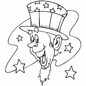 Uncle sam head coloring page