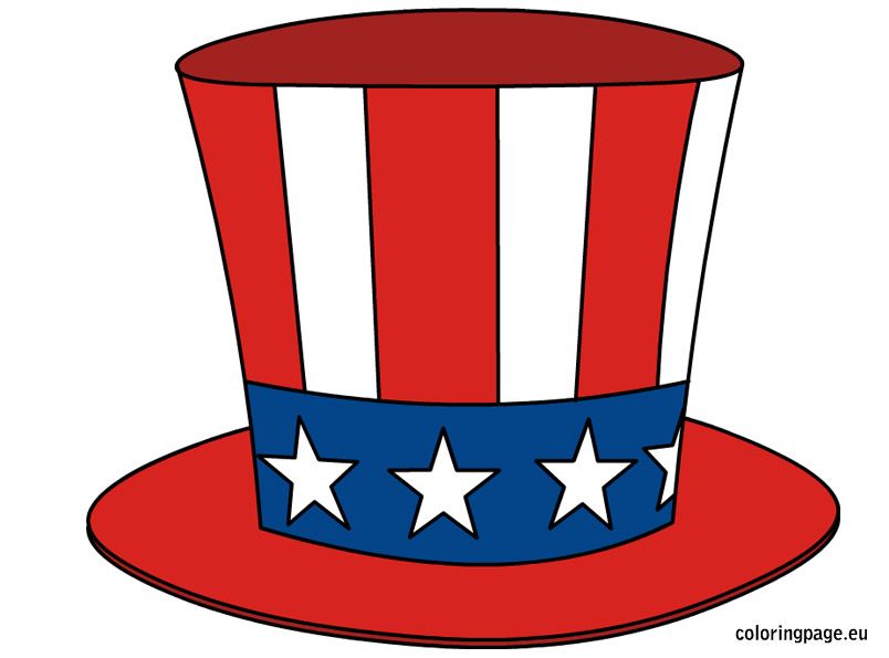 Uncle sams hat coloring page patriotic hats uncle sam kids wood