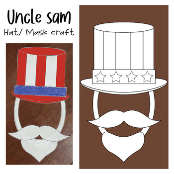 Uncle sam hat mask craft for kindergarten constitution day patriot day