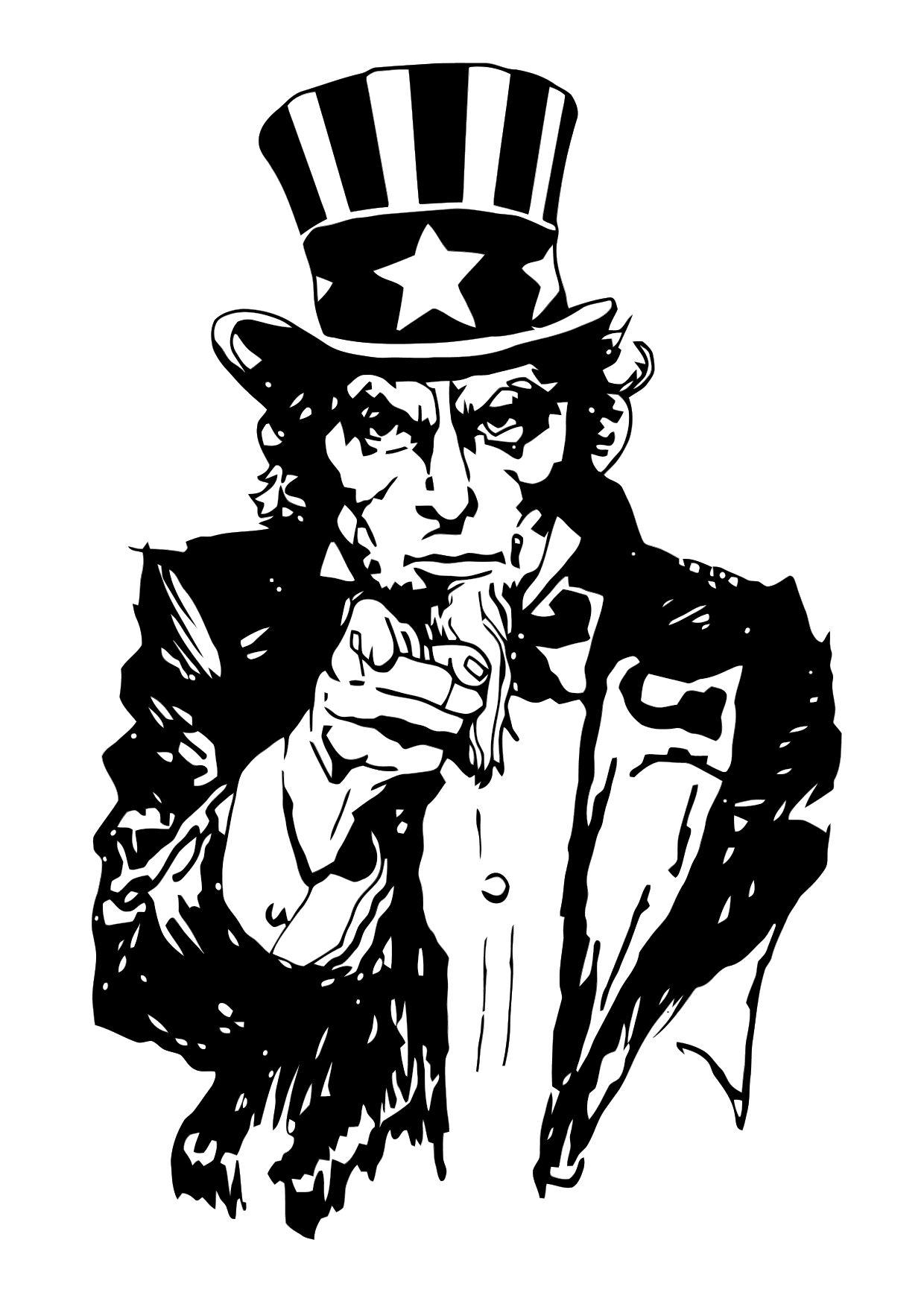 Coloring page uncle sam