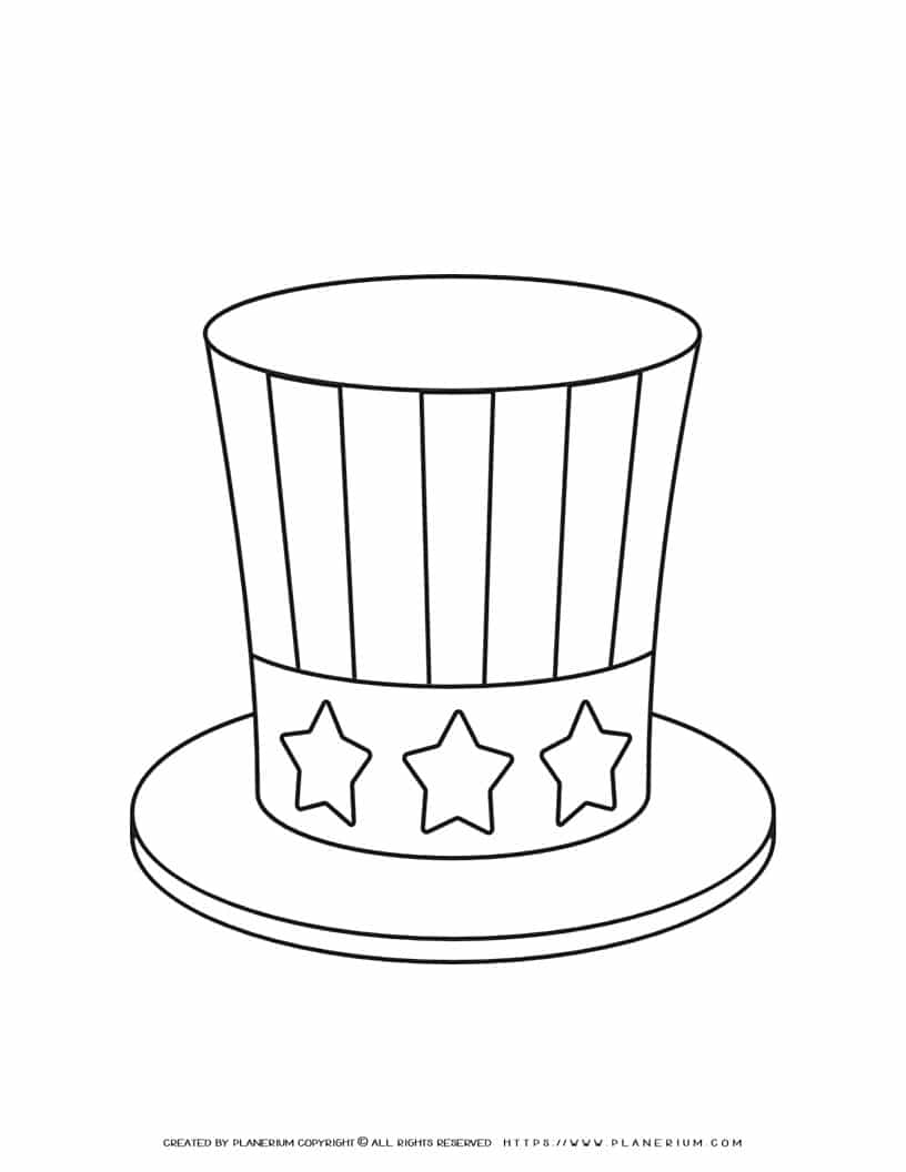 American hat coloring page