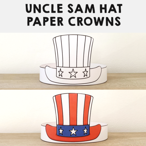 Uncle sam hat paper crowns printable america coloring craft activity made by teachers