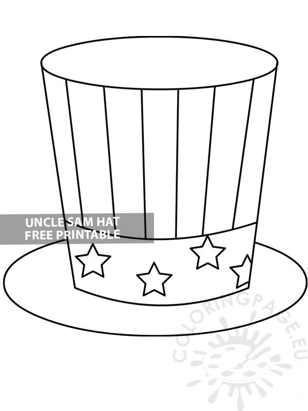 Uncle sam hat template coloring page