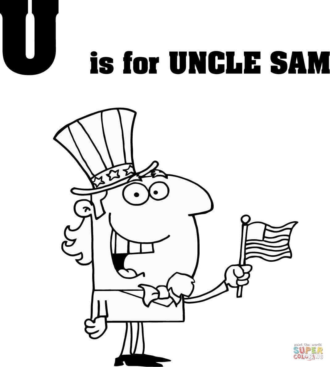 Letter u is for uncle sam coloring page free printable coloring pages