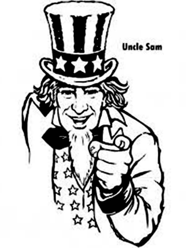 Uncle sam and independence day event coloring page coloring pages uncle sam coloring pages for kids