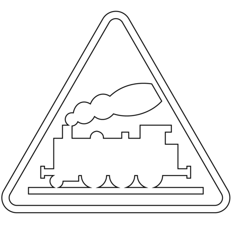 Level crossing without barriers ahead a