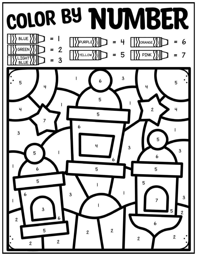 Ramadan lor by number activity pages free printable