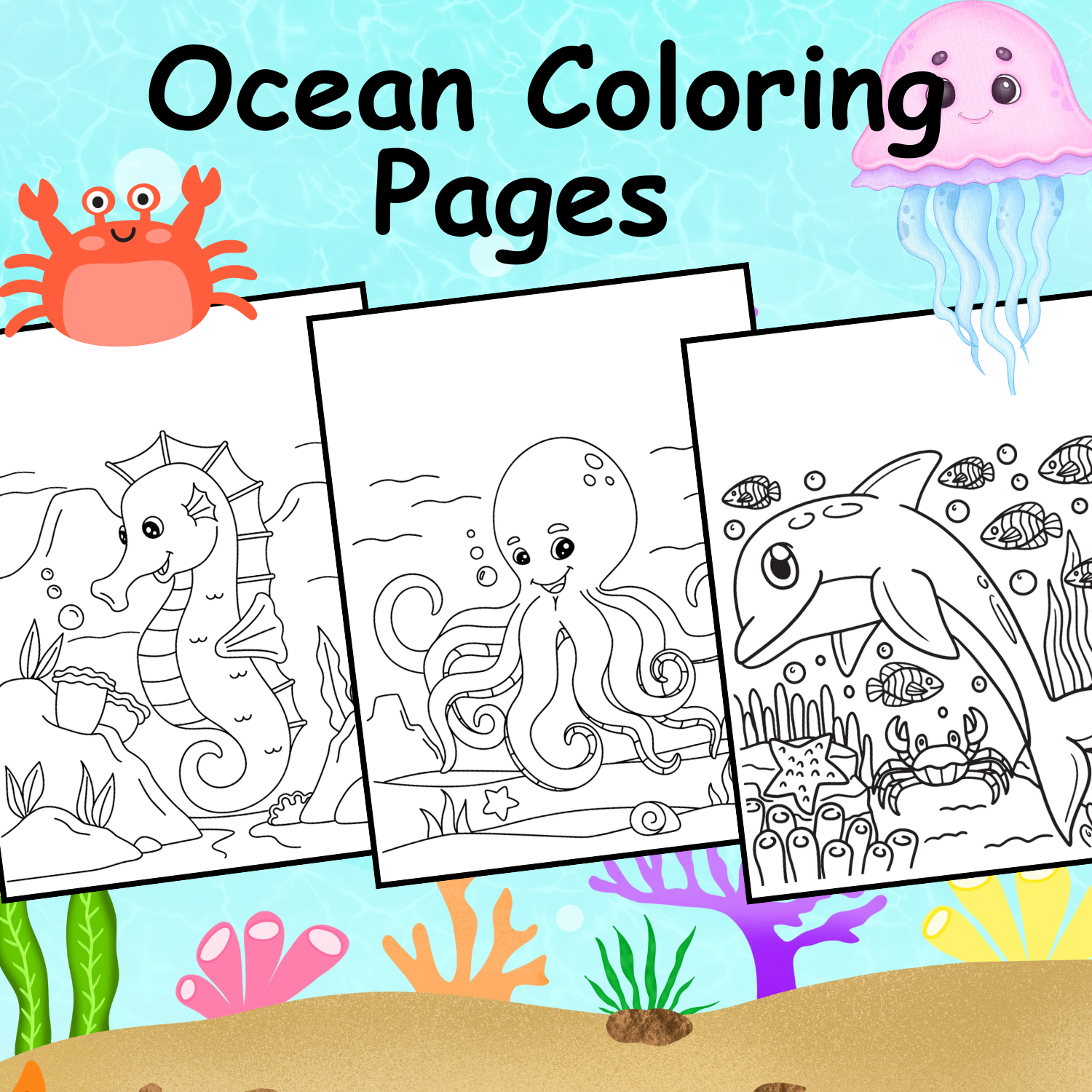 Ocean and sea coloring pages sea animals coloring sheets beach activity made by teachers