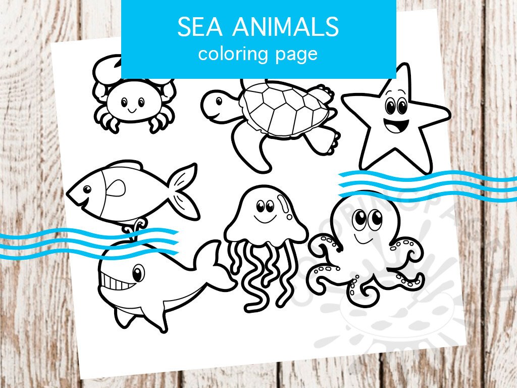 Under the sea creature coloring page