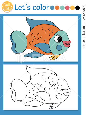 Under the sea coloring page for children with