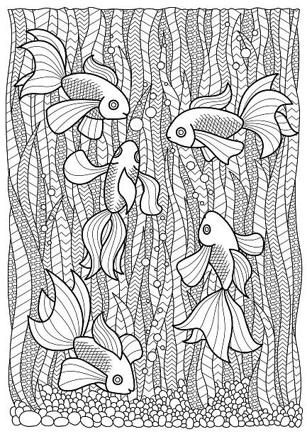 Sea animal coloring pages stock photos pictures royalty