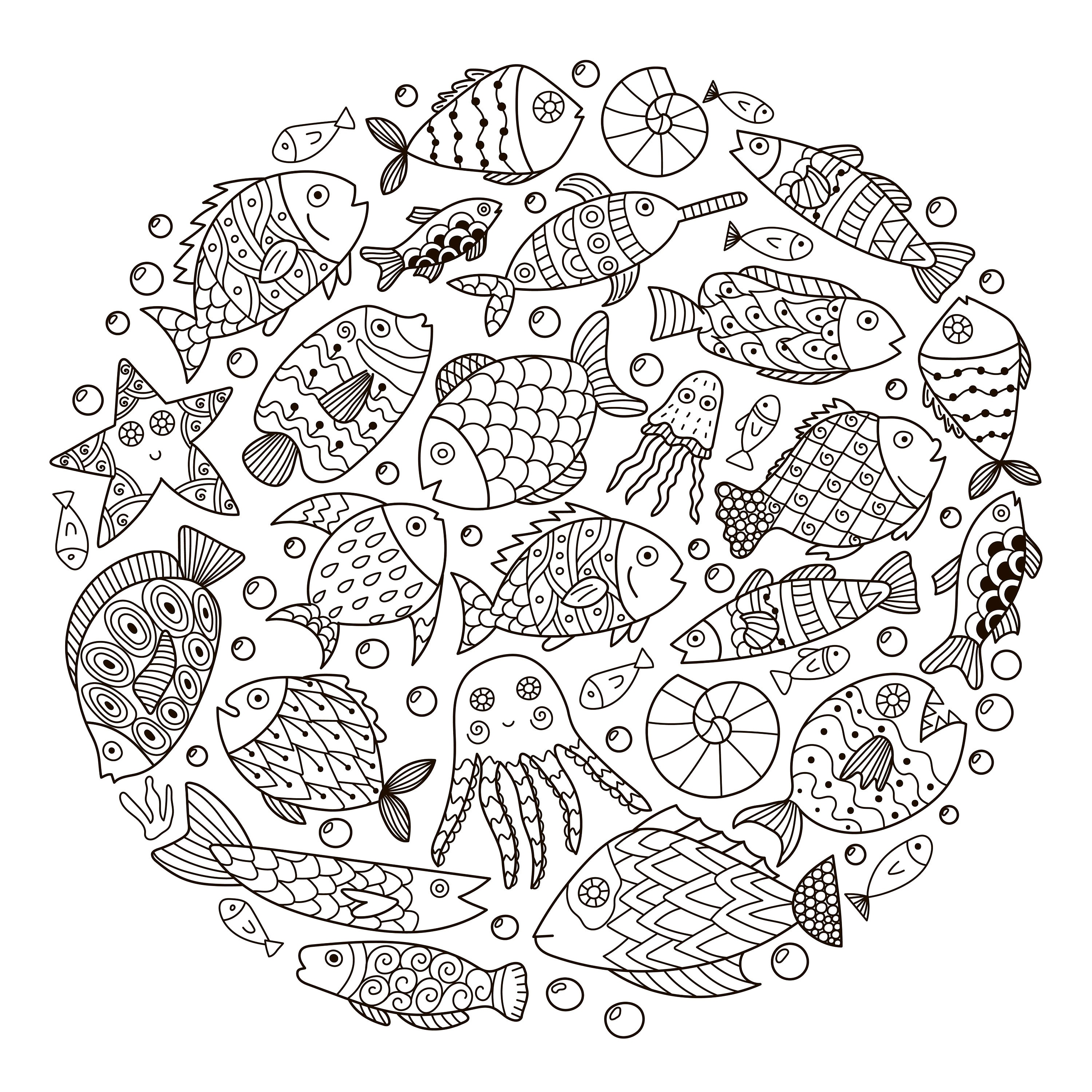 Coloring pages under the sea