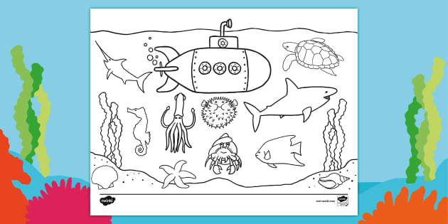 Free under the sea coloring activity usa