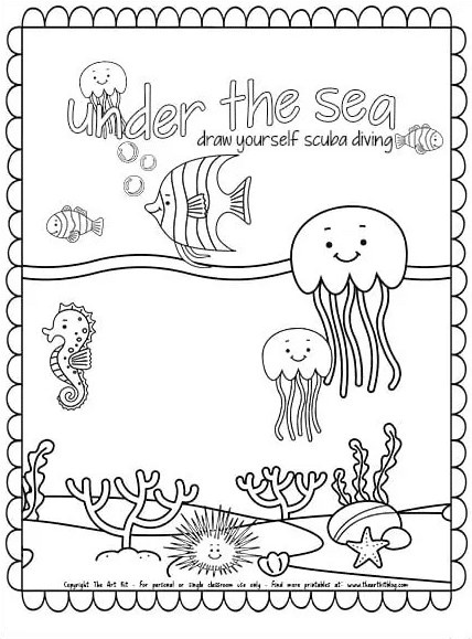 Under the sea coloring page free homeschool deals