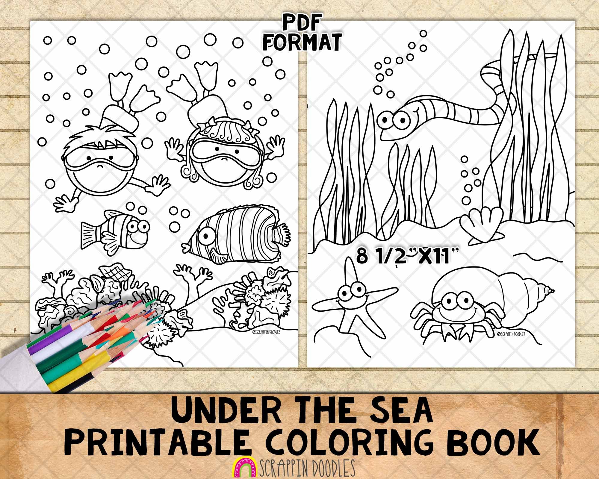 Under the sea coloring book