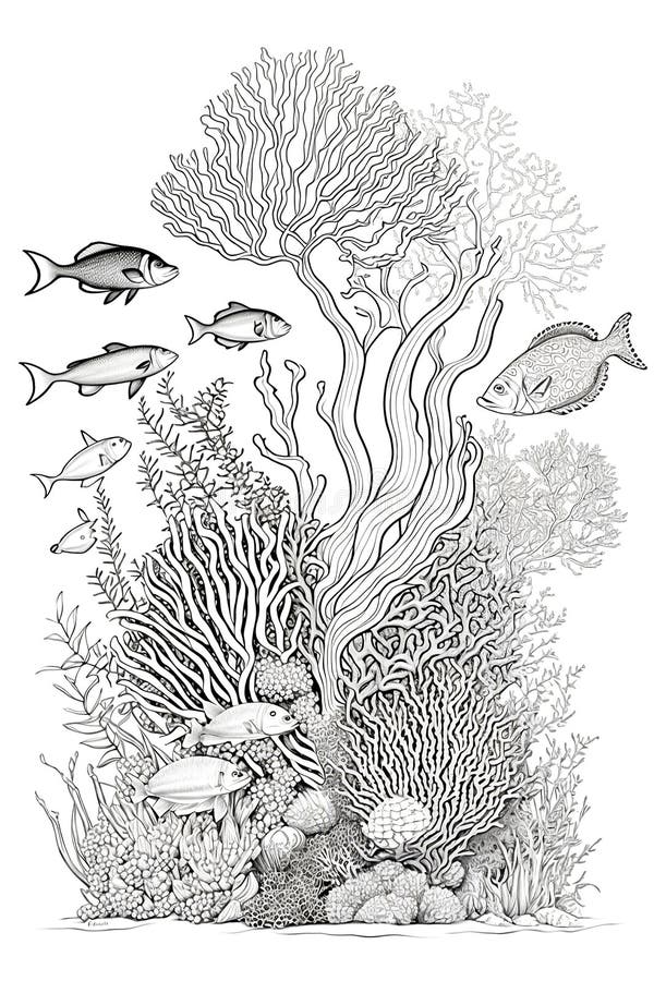 Adult coloring under sea stock illustrations â adult coloring under sea stock illustrations vectors clipart