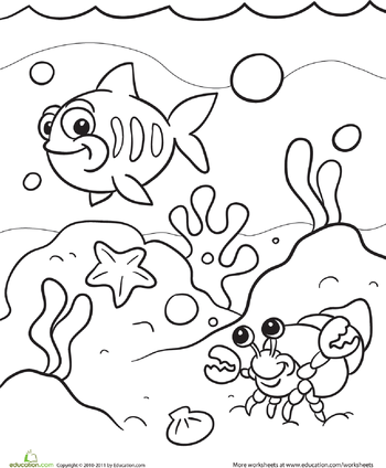 Under the sea worksheet education fish coloring page coloring pages free coloring pages
