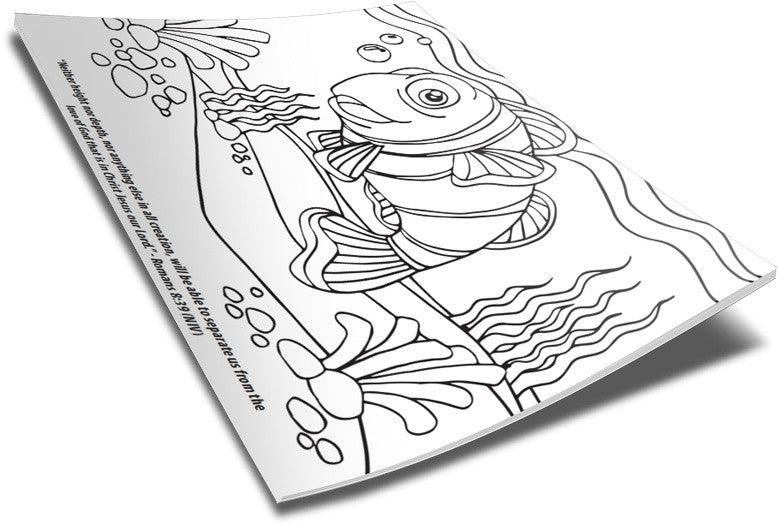 Finding jesus under the sea coloring page
