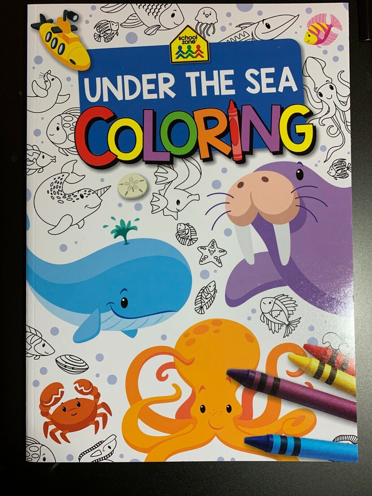 School zone under the sea coloring book for kids develop fine motor skills fun