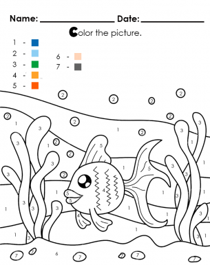 Under the sea color by numbers coloring pages