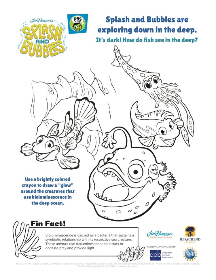 Bioluminescence in the ocean coloring page â kids for parents
