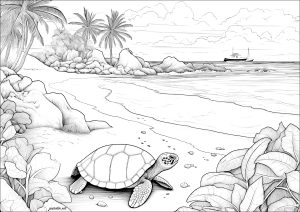 Sea coloring pages for adults kids