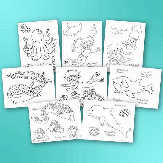 Cute ocean coloring pages for kids