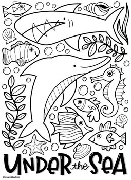 Under the sea coloring page by mrs arnolds art room tpt