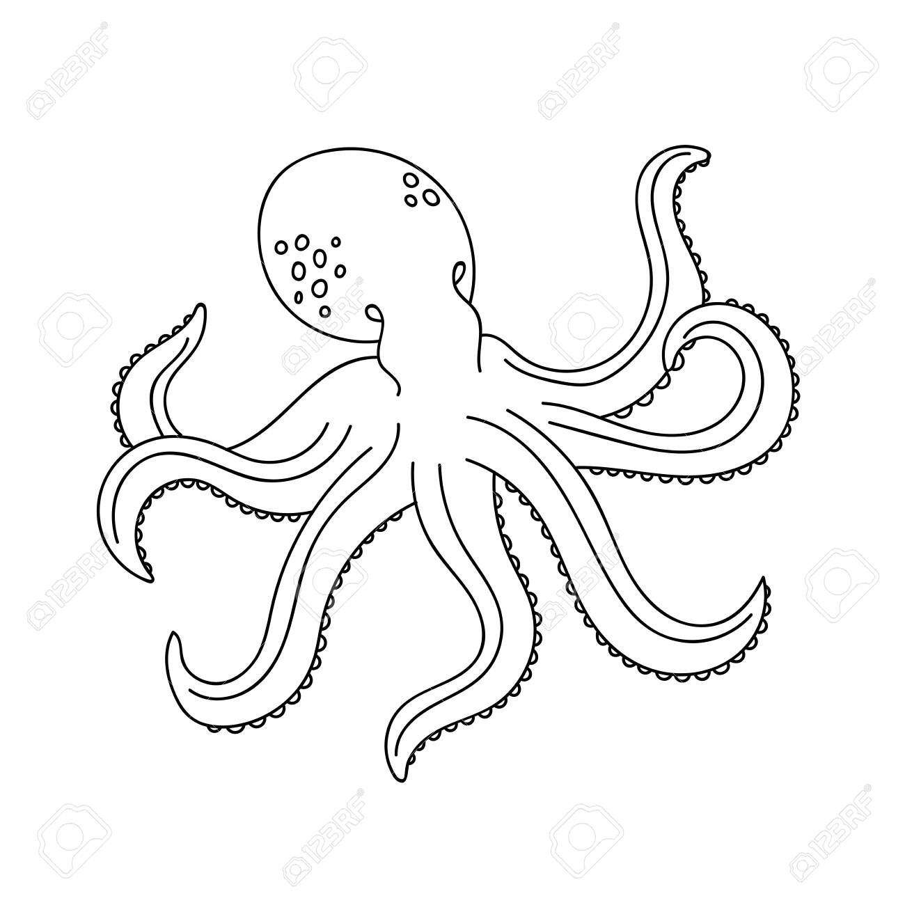 Doodle octopus for coloringsea animals for children s coloring pageshand drawn vector illustration isolated on white background royalty free svg cliparts vectors and stock illustration image