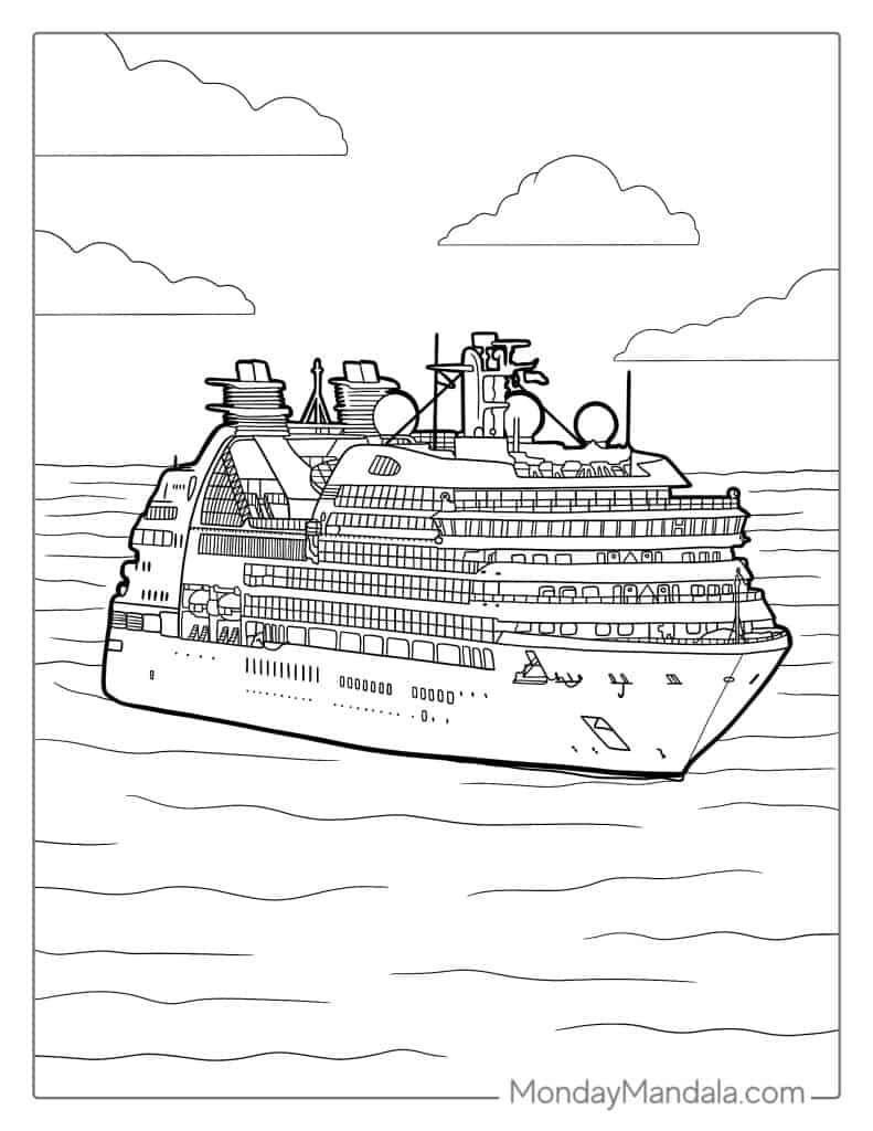 Boat ship coloring pages free pdf printables