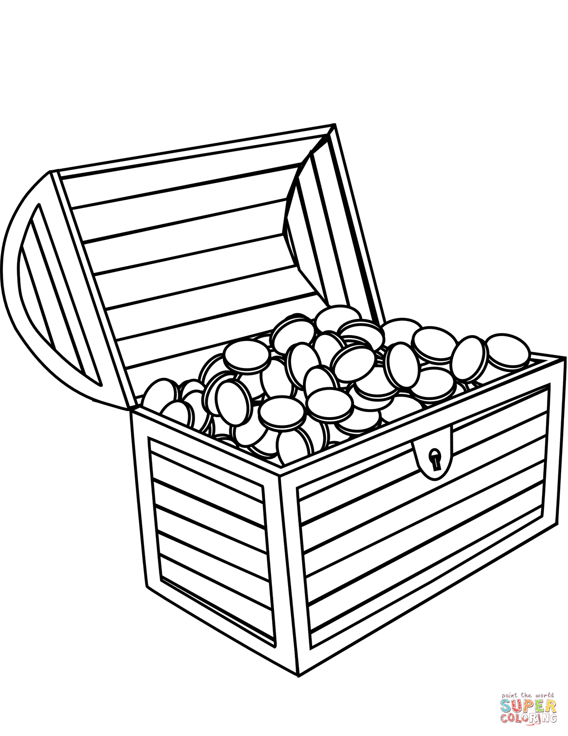 Treasure chest coloring page free printable coloring pages