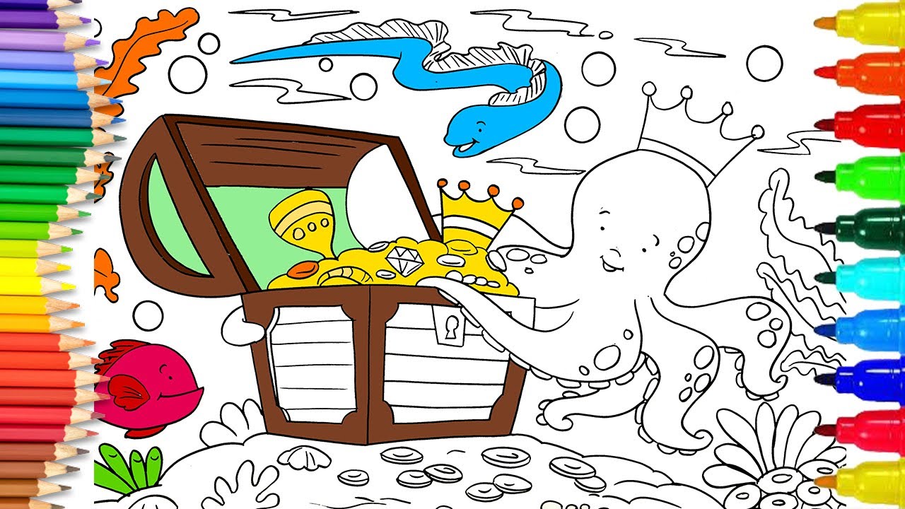 Ocean scenery coloring pages