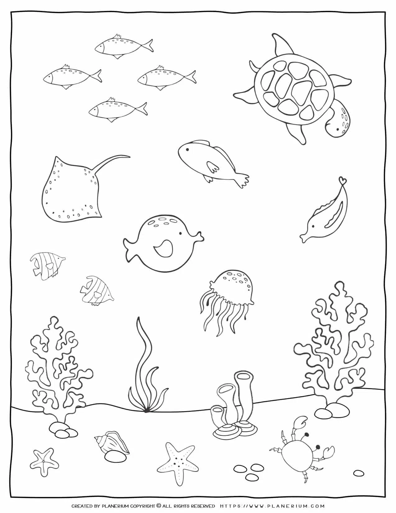 Sea world coloring page