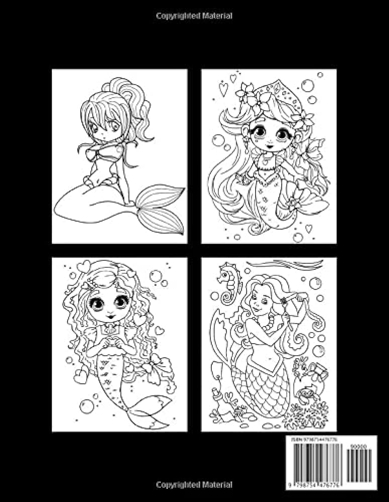 Adorable mermaid coloring book an adult beautiful unrwater world mermaids coloring pages cute mermaid signs with stress relieving relaxation press rohoman books