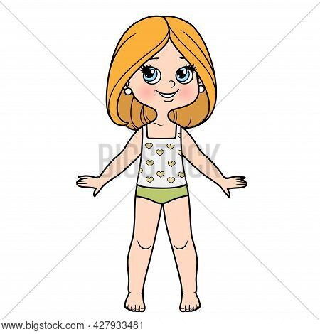 Cute cartoon girl vector photo free trial bigstock