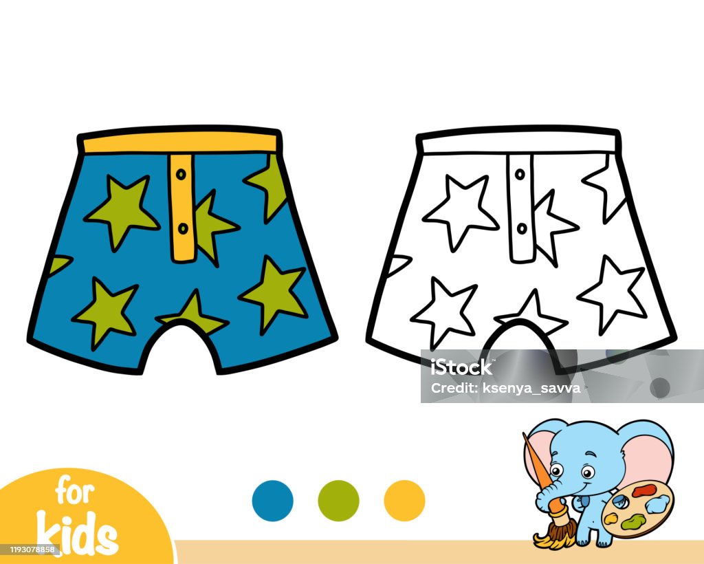 Coloring book pants with stars stock illustration