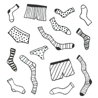 Socks and undies coloring pages