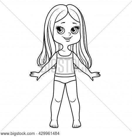 Cute cartoon girl vector photo free trial bigstock