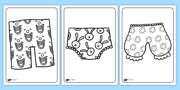 Design your own underwear coloring sheets teacher