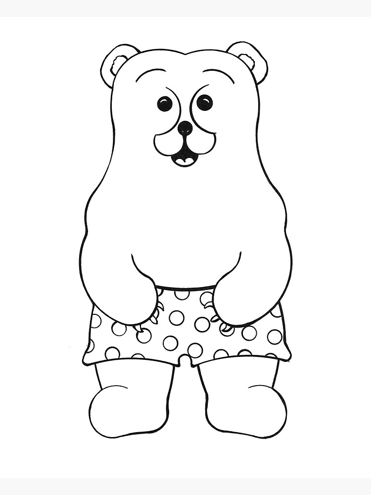 Color your own bear in his underwear canvas print for sale by grandpah