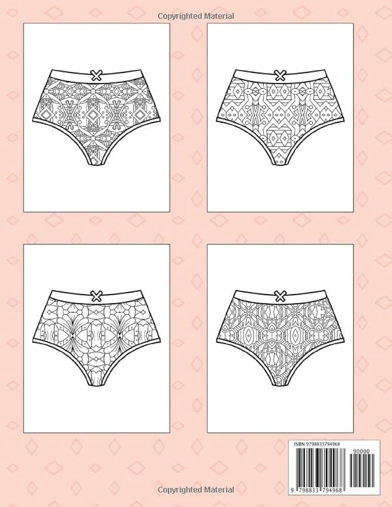 Geometric thongs coloring book for adults large print summer underwear coloring book for adults a coloring book for adults relaxation and stress with different geometric patterns designs bm hato