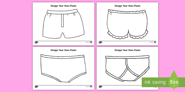 Design your own underwear coloring sheets teacher