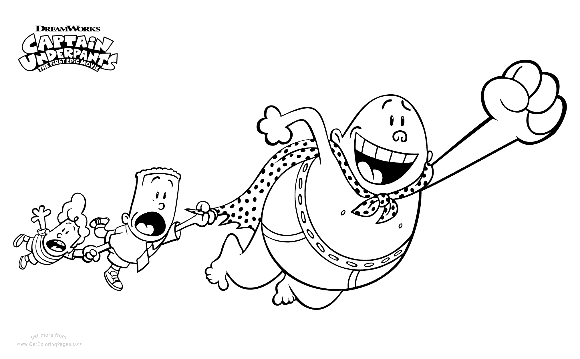 Free printable captain underpants coloring pages