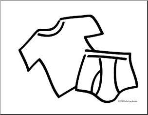 Clip art basic words underwear coloring page i